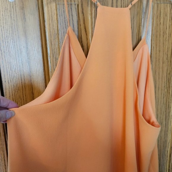 NWT Forolav Tangerine V Neck Racerback Chiffon Cami size XL - Picture 3 of 5